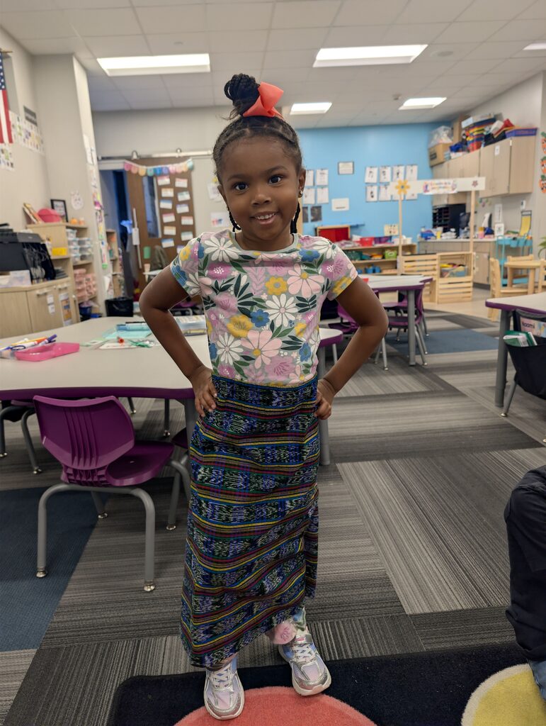 student wearing skirt