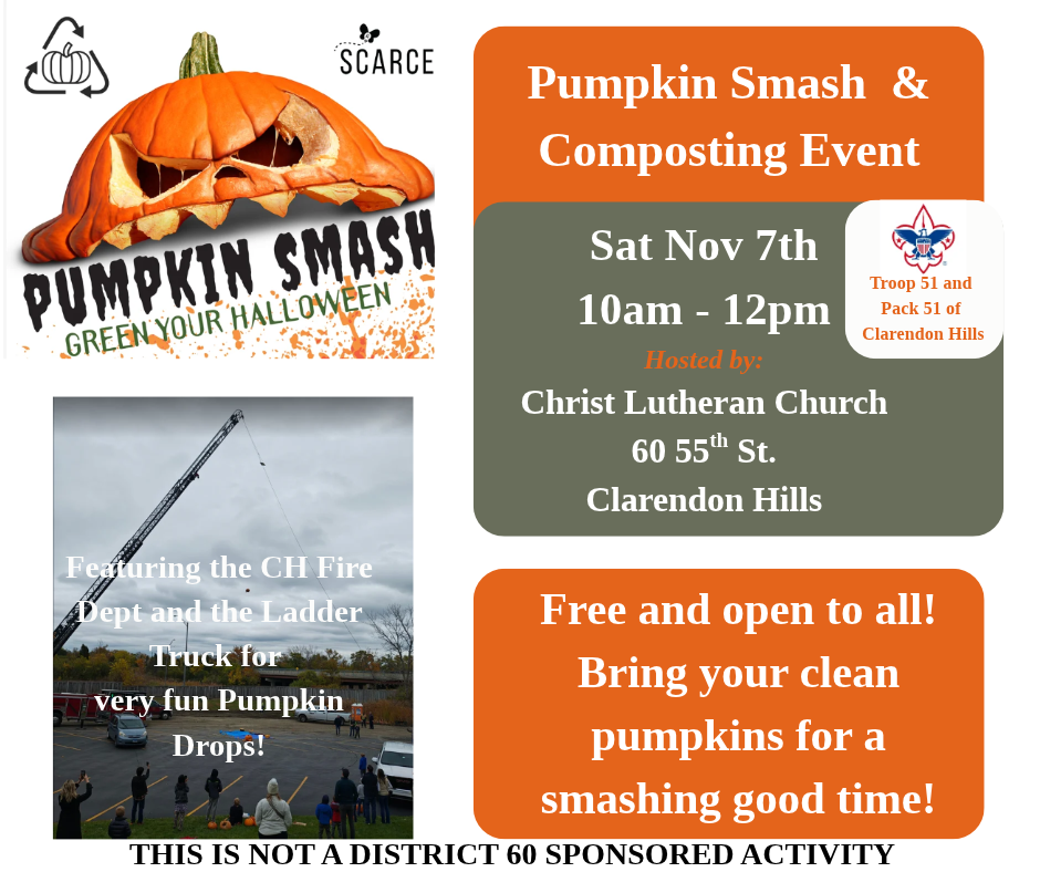 pumpkin smash, nov. 7, christ lutheran church