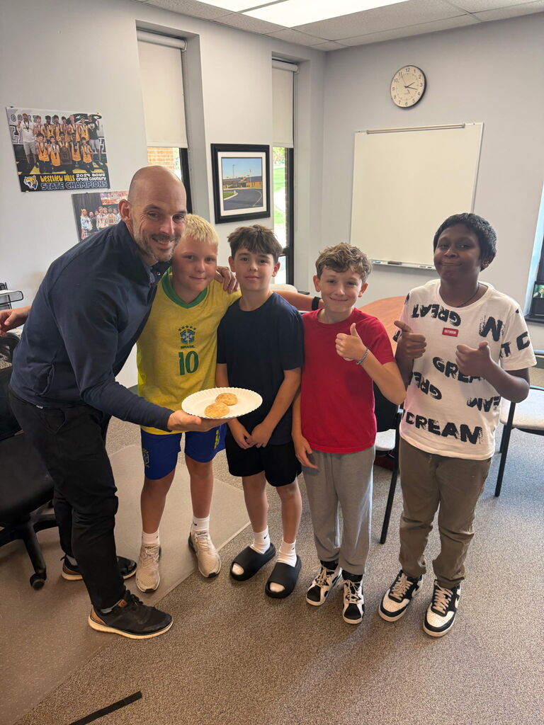 Students and principal 
