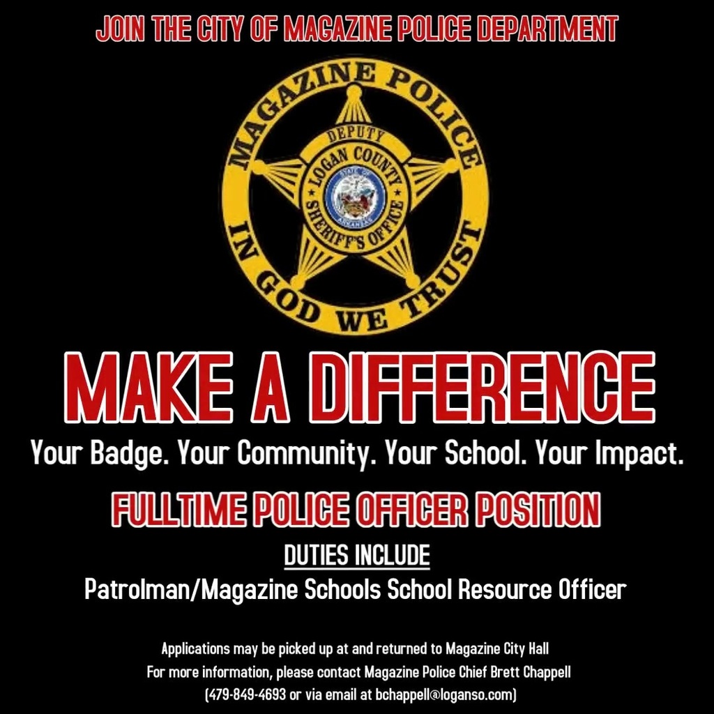 Magazine Police Officer/SRO Opening