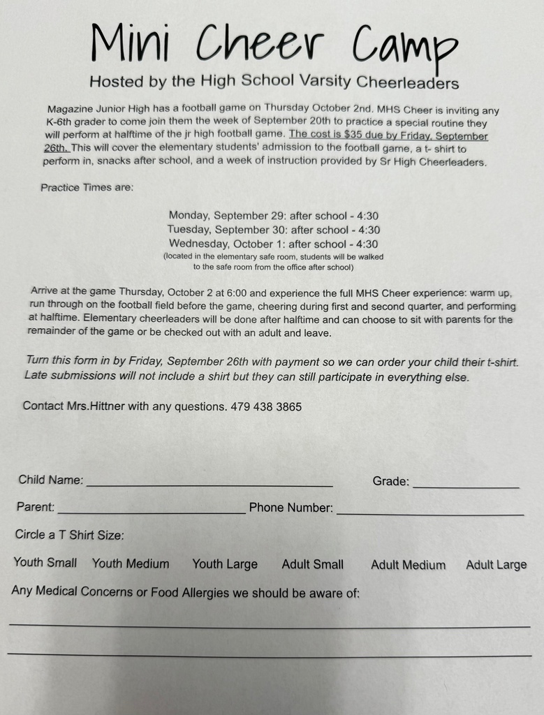Cheer Registration Form