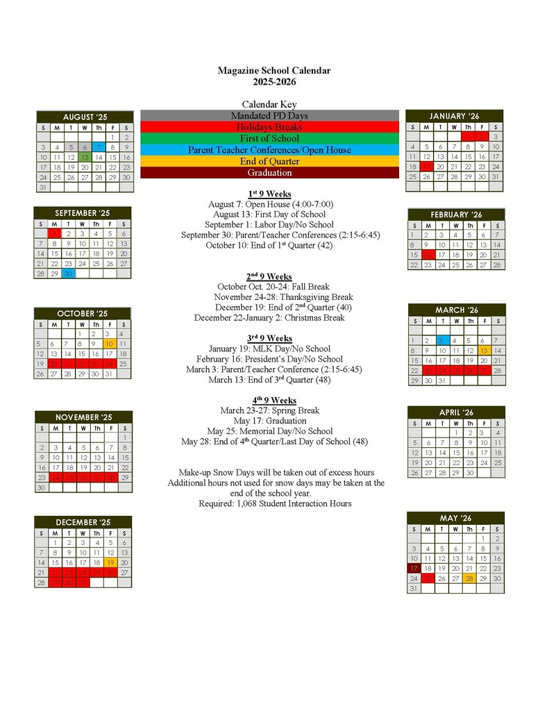 Updated Calendar