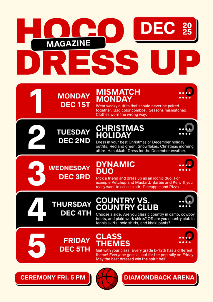 Rattler Basketball Homecoming 2025 Dress-Up Days