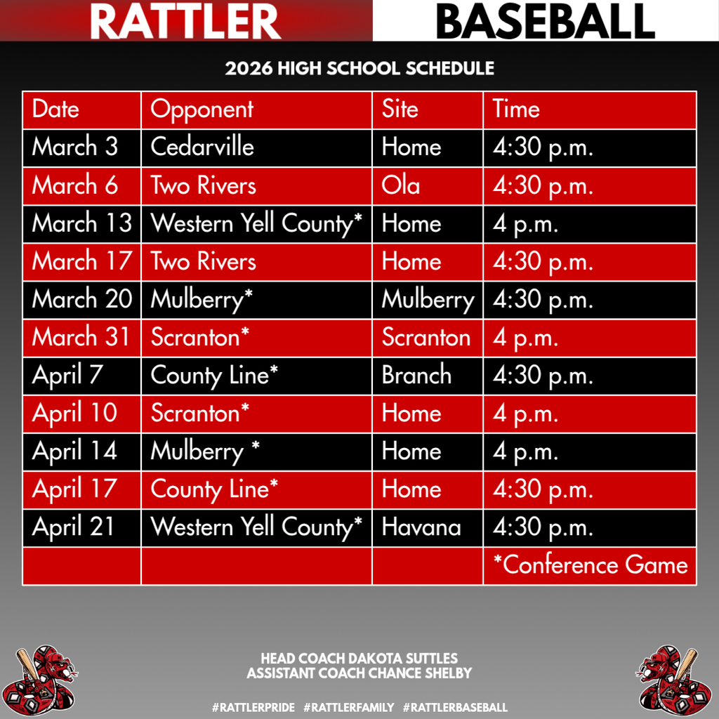 High School Baseball Schedule