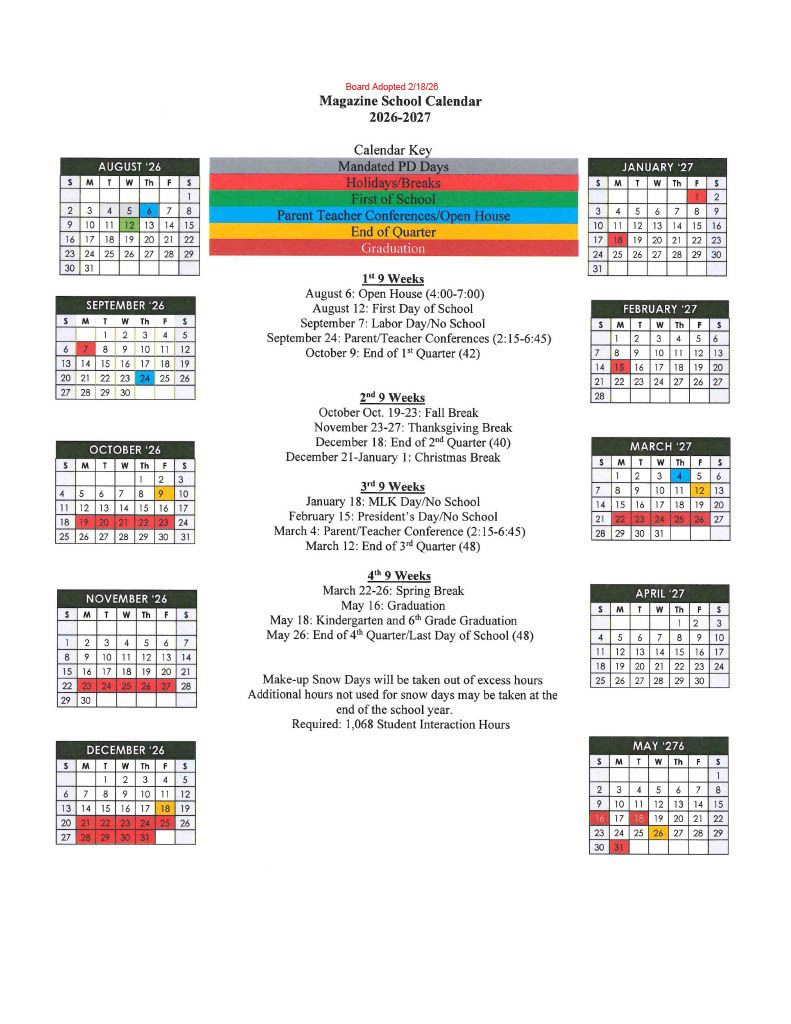 2026-27 School Calendar
