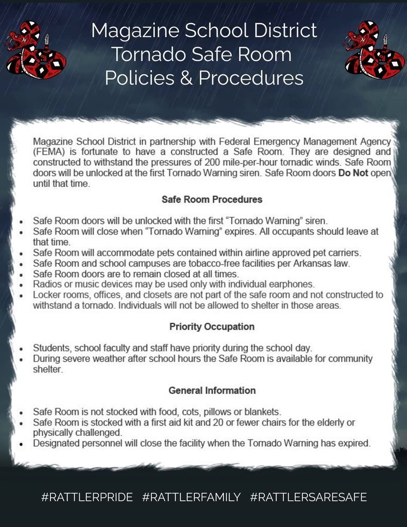 Tornado Safe Room Policies