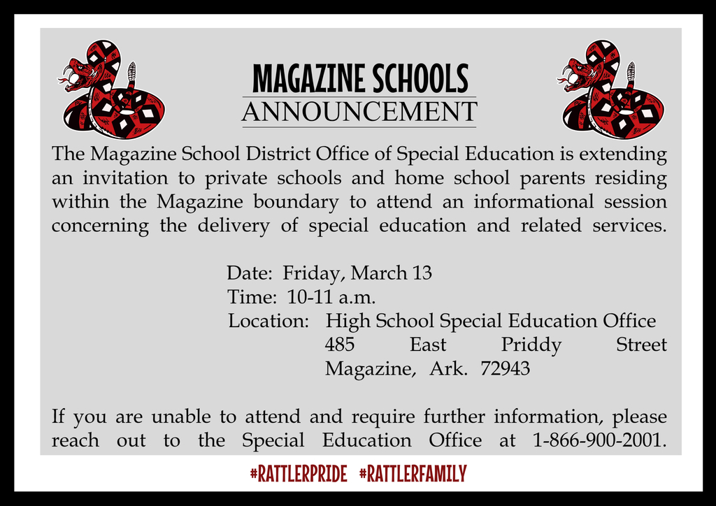 Homeschool-Private School SPED Meeting Notification