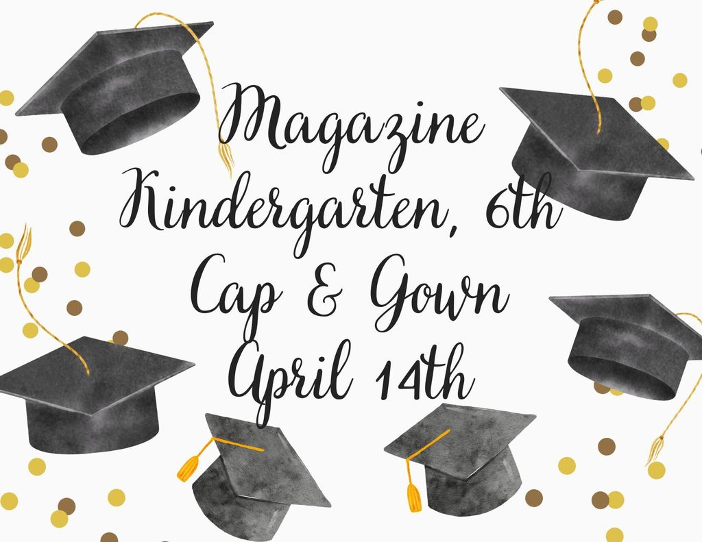 Kindergarten and sixth grade cap and gown pictures
