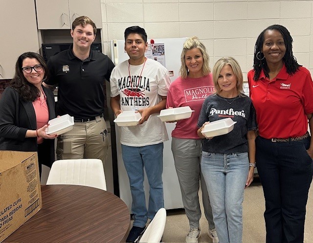 Arkansas National Guard provides breakfast for the MHS faculty and staff.