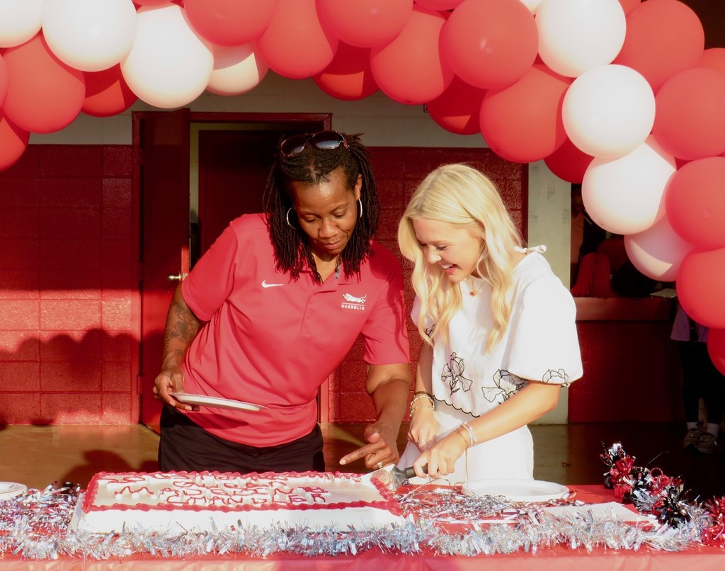 The traditional cake-cutting ceremony