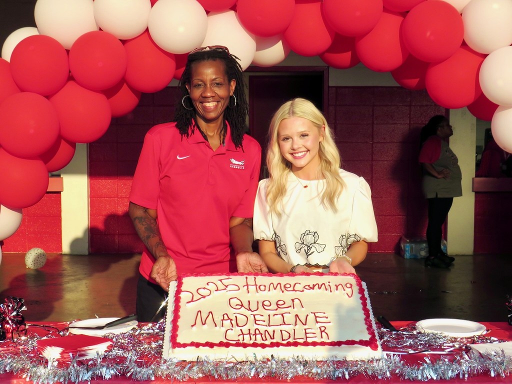 Principal, Mrs. Jessica Aryee and Homecoming Queen, Madeline Chandler