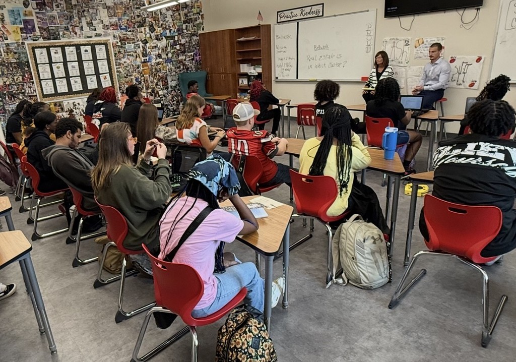 Dylan and Tammy Keith with Keith and Company spoke with Mr. Franks' class about the world of real estate. 