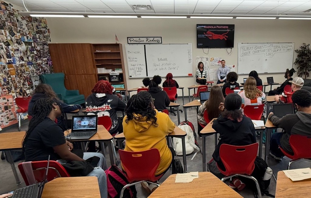 Dylan and Tammy Keith with Keith and Company spoke with Mr. Franks' class about the world of real estate. 