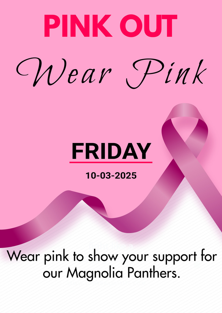 pink and white background separated by a pink ribbon