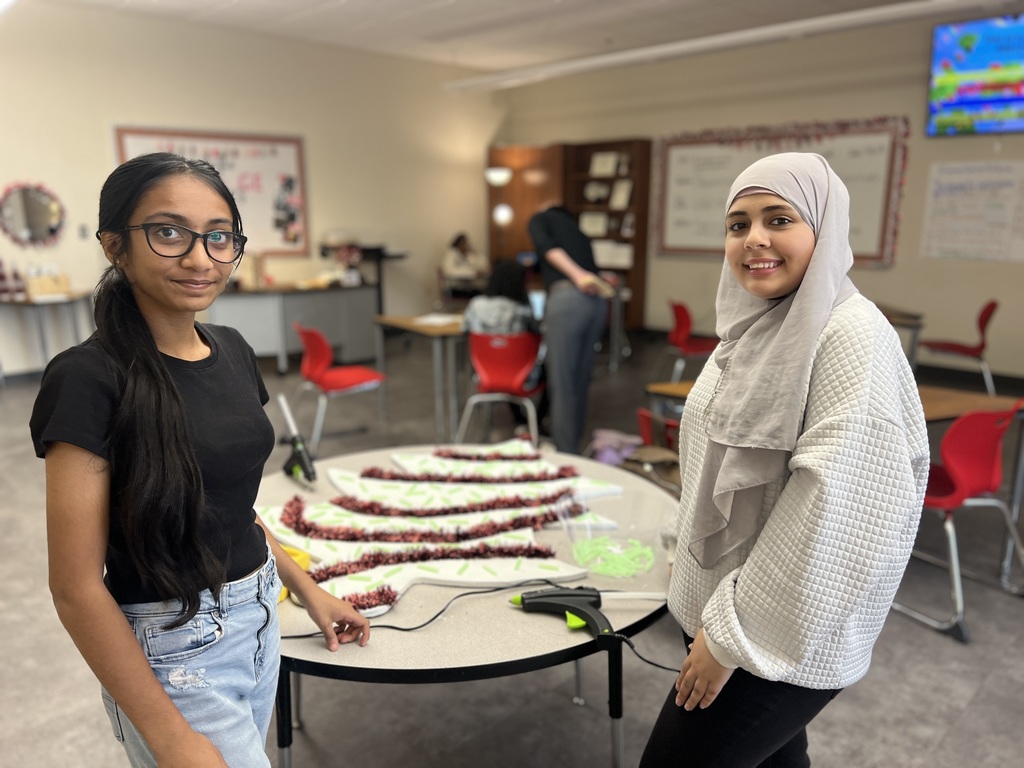 Shanvi and Maram designed our class tree for the MHS Christmas Tree competition.