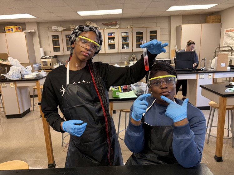 Students showing resulting DNA from extraction