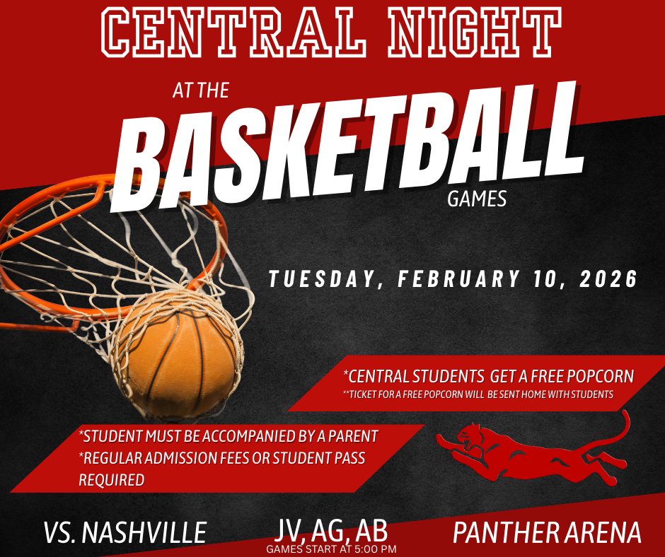 Central Night at the Basketball Game Flyer