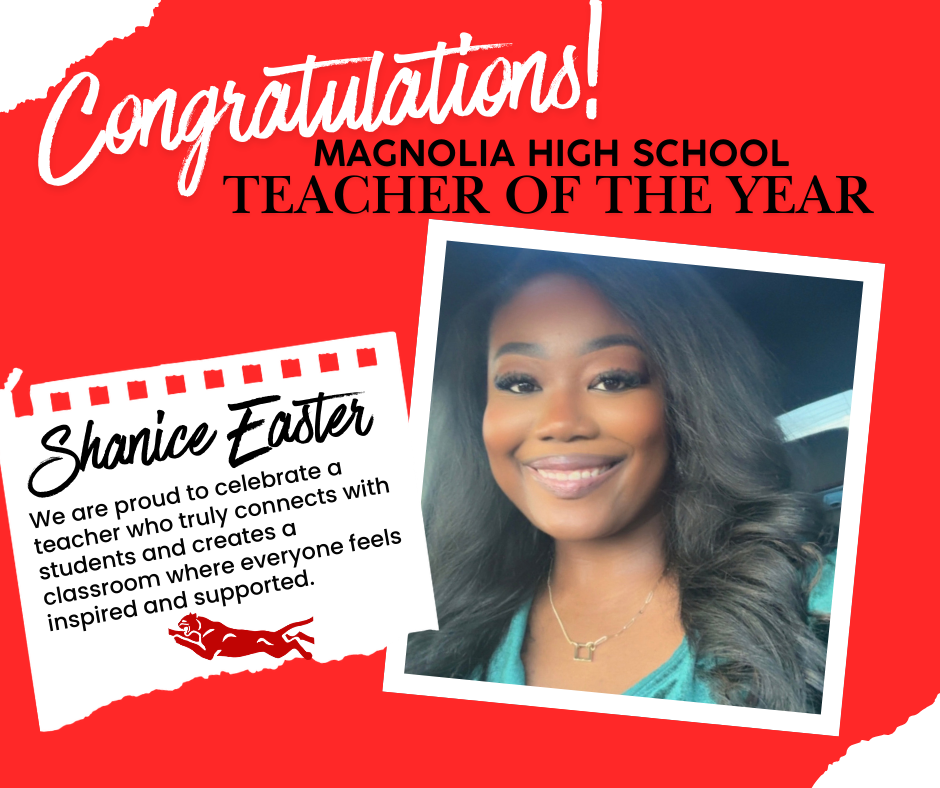 Congratulations to Shanice Easter, our MHS Teacher of the Year!