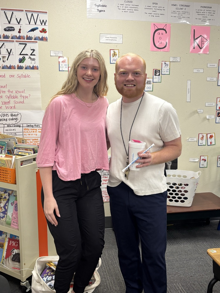 Avery Matthews with her mentor, Mr. Linton