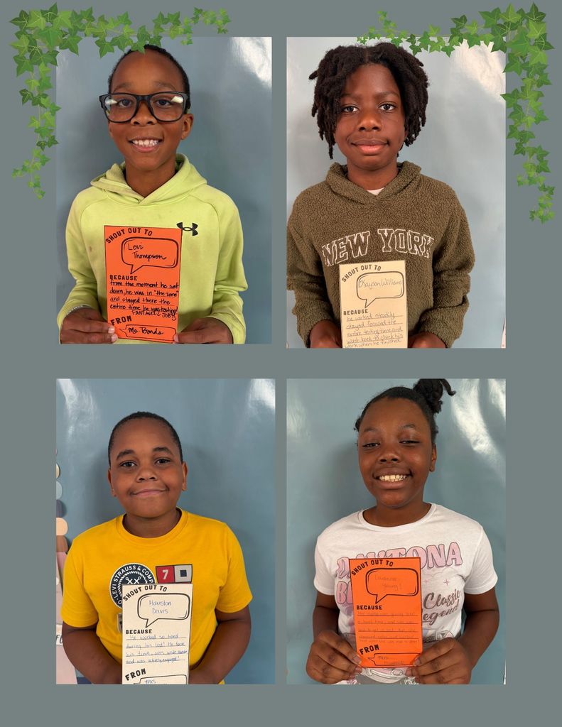 4th Grade Shout outs