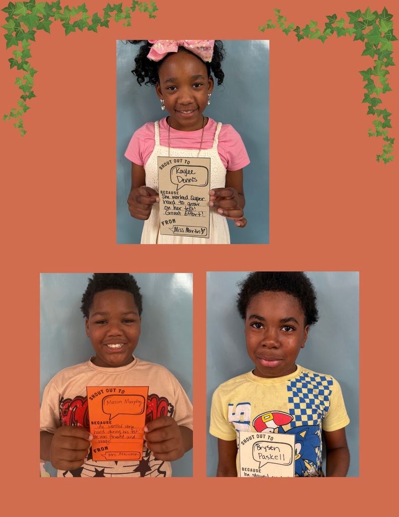 4th Grade Shout outs