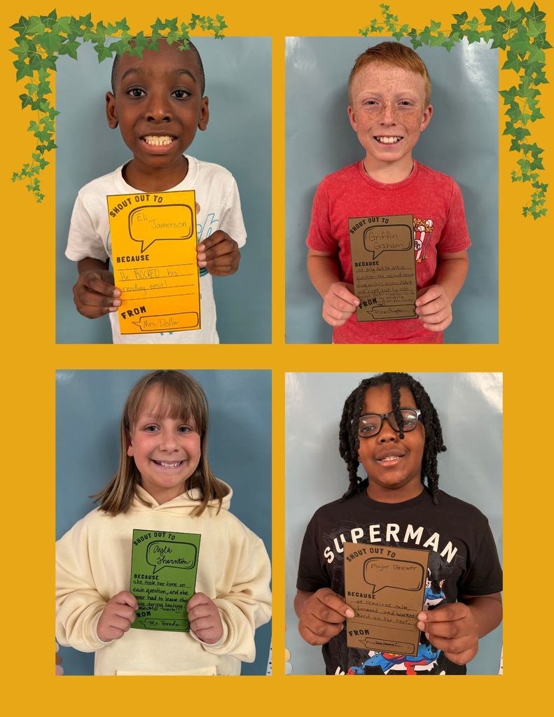 4th Grade Shout Outs