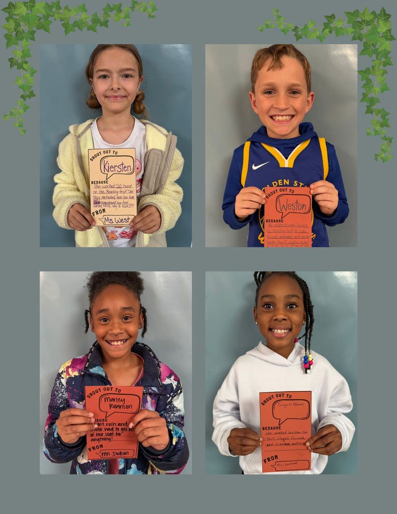4th Grade Shout outs