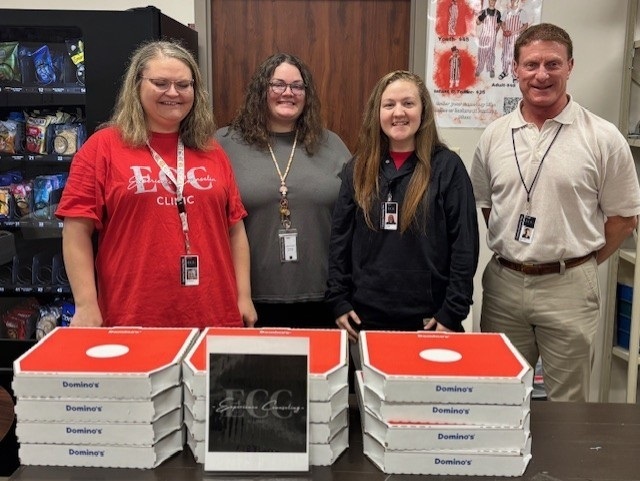 Experience Counseling treated MHS teachers to a pizza lunch today in honor of Teacher Appreciation Week.