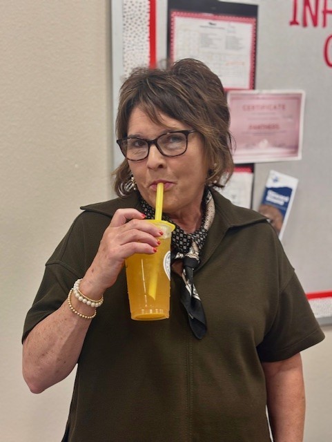 Mrs. Van enjoyed her loaded tea from Awesome Blossom!