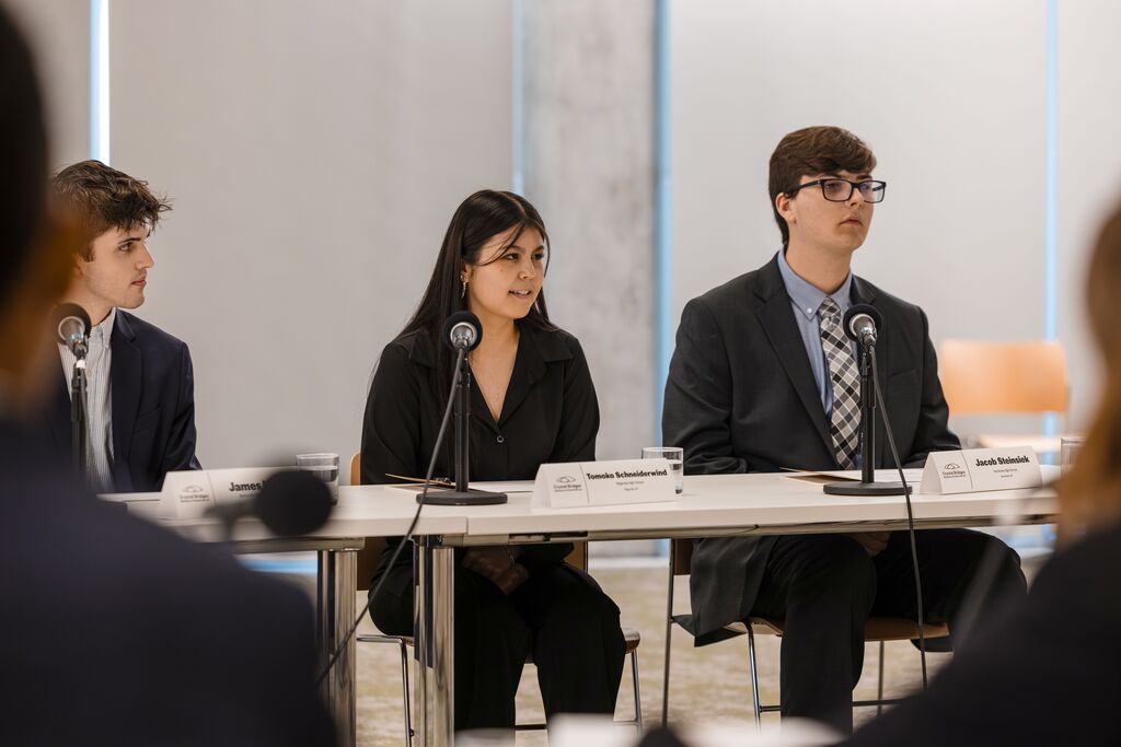 Female student participating in discussion