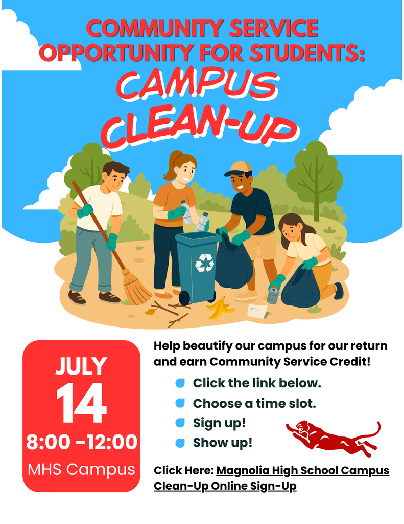 Join us for a Campus Clean-Up on July 14 & earn community service credit.