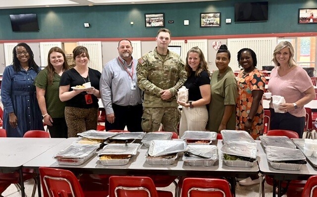 The Arkansas Army National Guard treated MHS teachers and staff with a back-to-school lunch today!