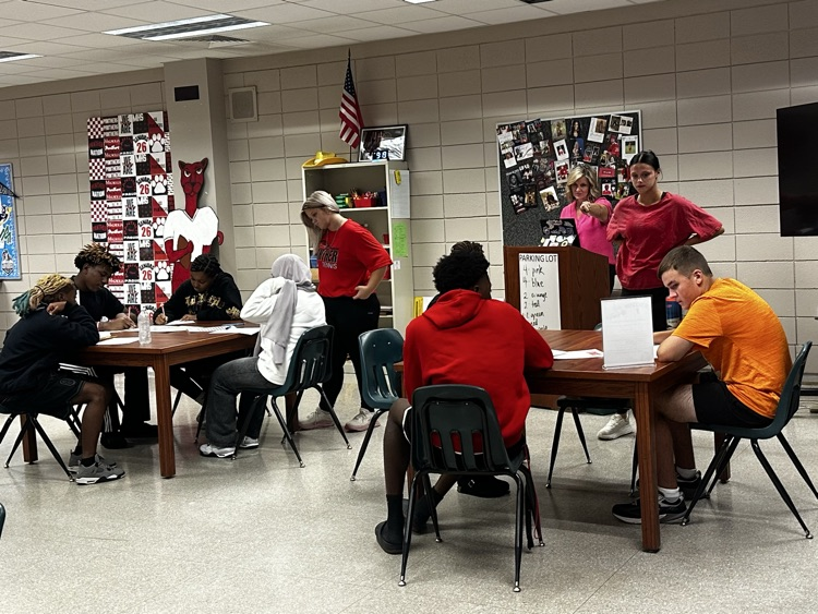 10th grade English students enjoy hands-on station activities.