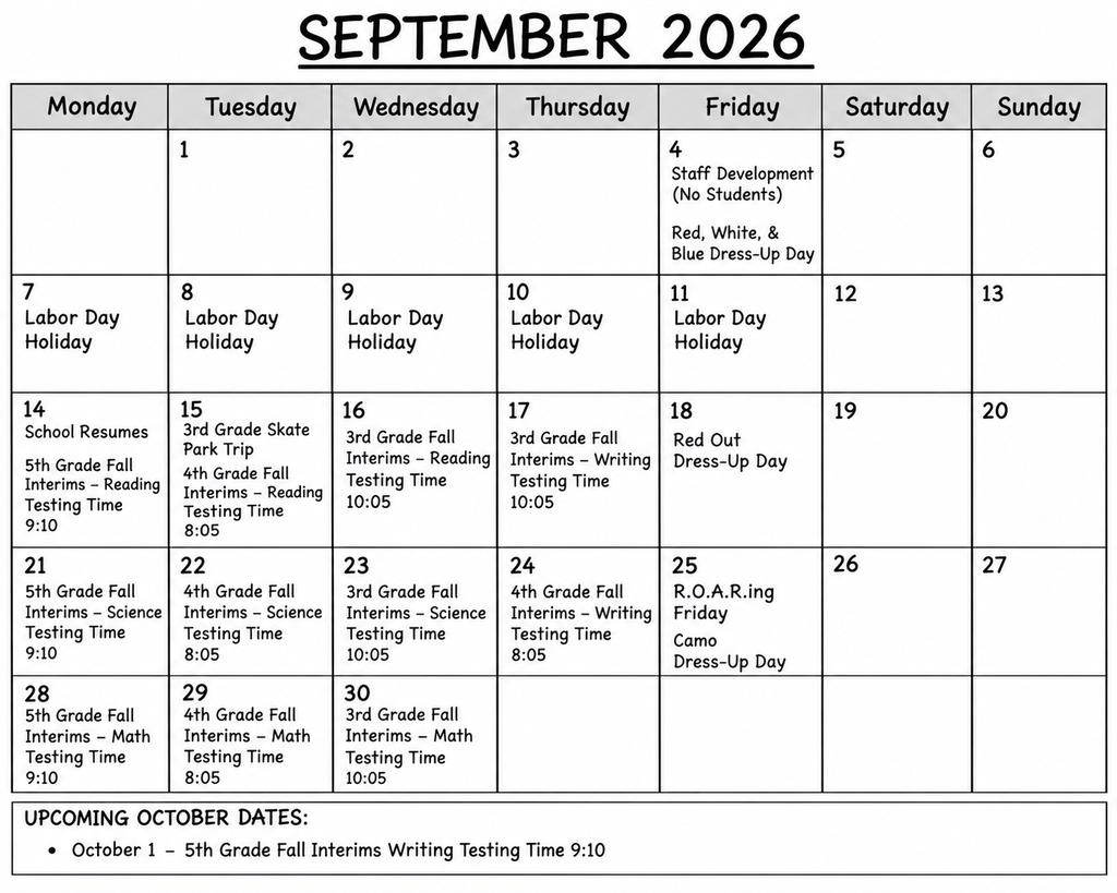 September Calendar