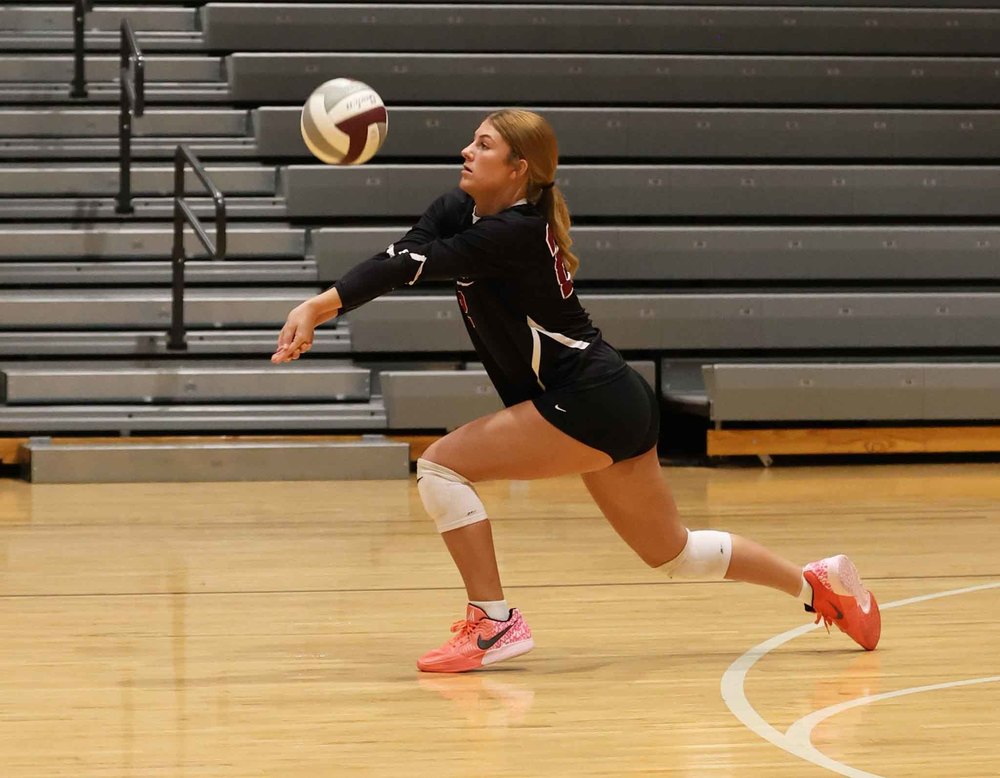 Abby Barnett contributed for Magoffin County during a match versus June Buchanan on Monday, Sept. 8. Photo || Jim Arnett
