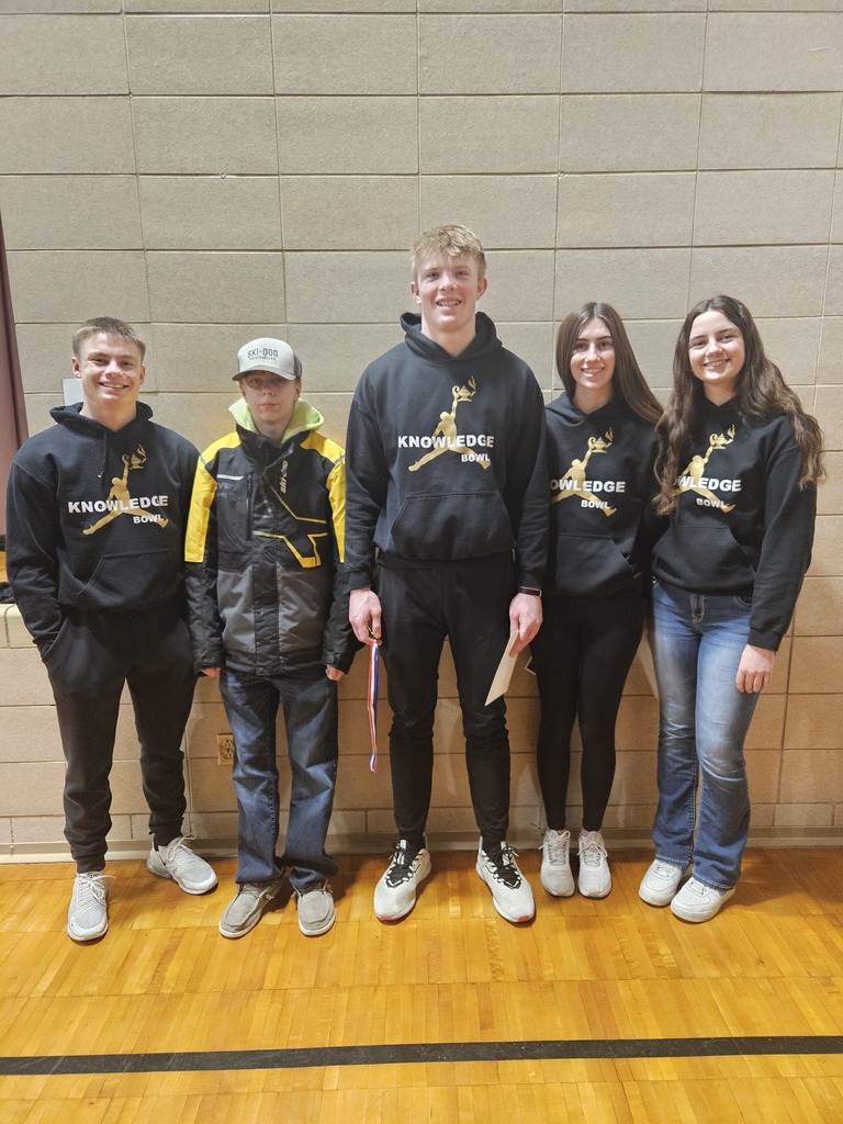 Congratulations to the Knowledge Bowl team on a successful regional meet. They placed 9th in a tight race where the top 5 go to state. 