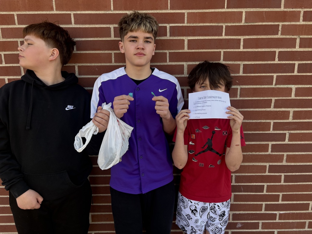 Earth Day scavenger hunt to clean up around school! 