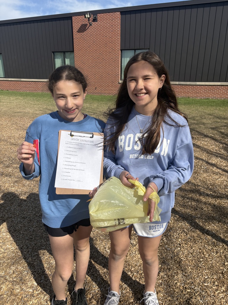 Earth Day scavenger hunt to clean up around school! 