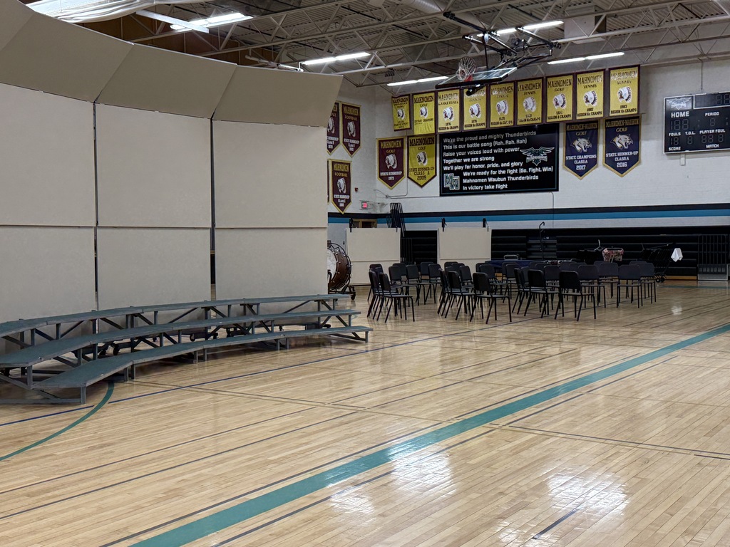 Getting ready for the band and choir concert. 