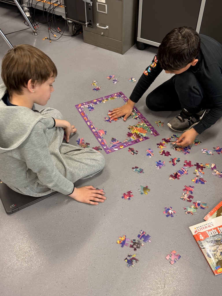 students doing puzzles