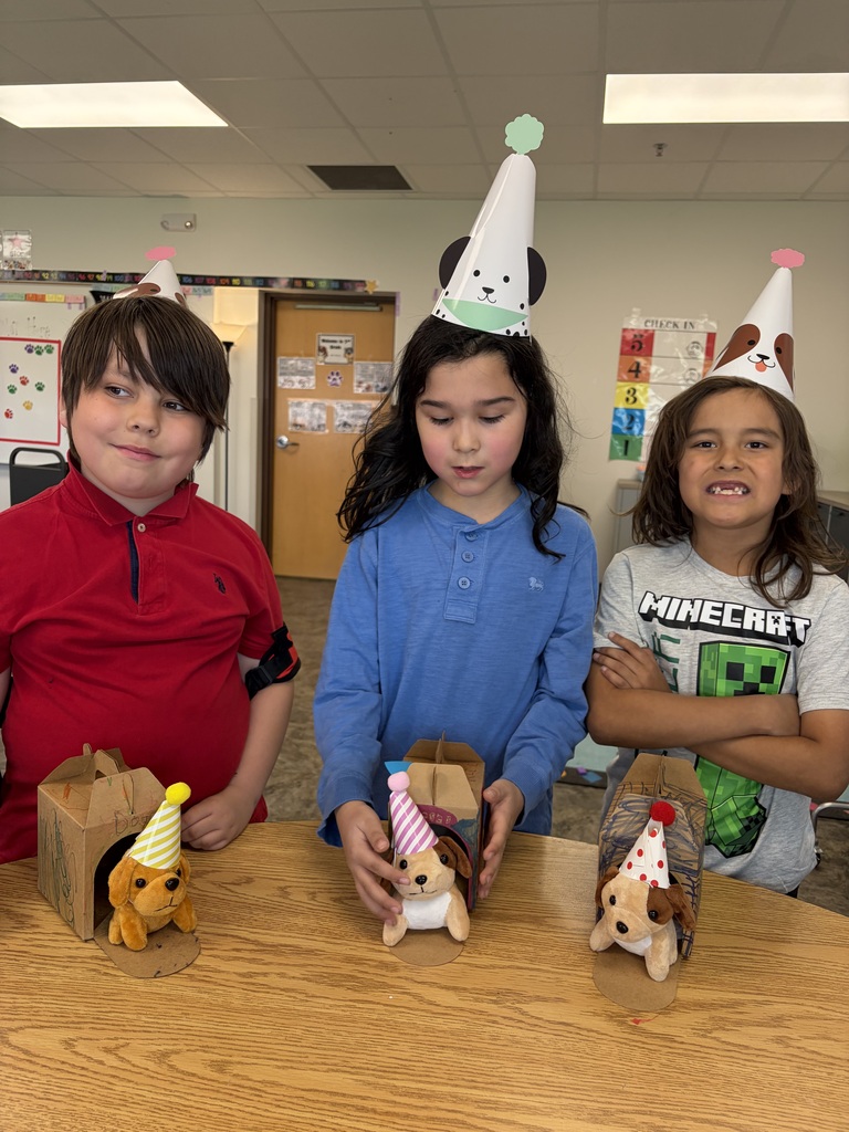 Today we celebrated each kiddo in Mrs. Bruce’s being born and having a great year. They adopted a puppy and decorated their doghouse. 😊😊