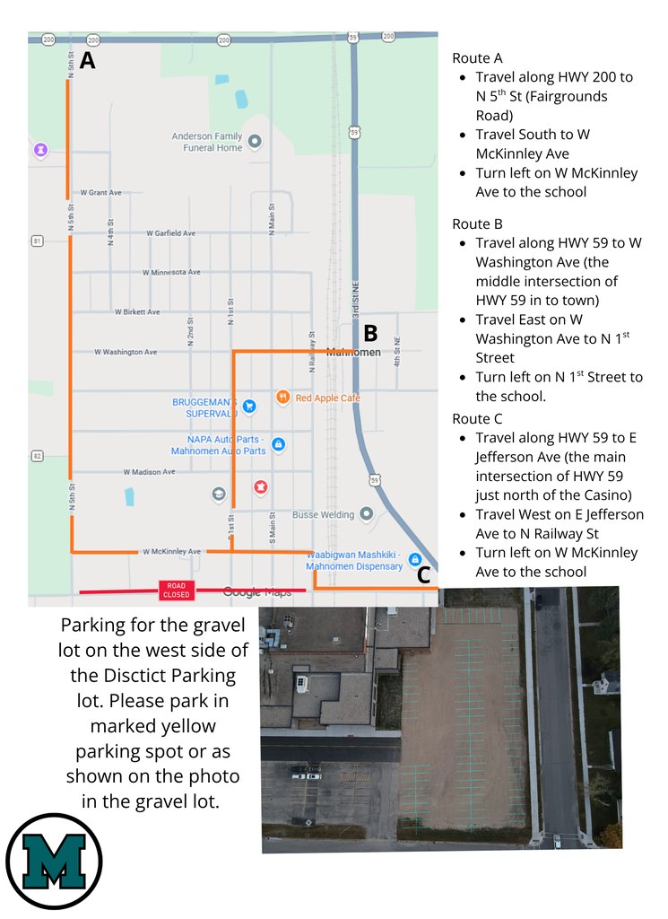 Map for track and field meet.
