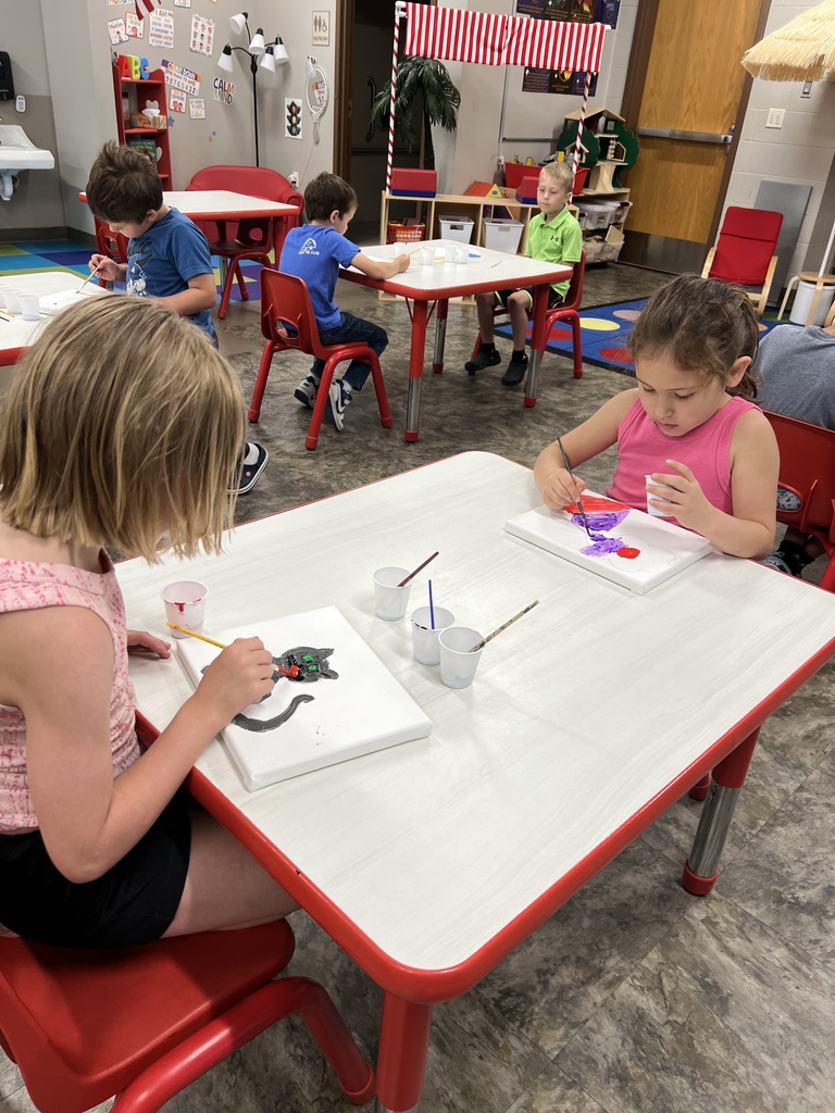 Painting at STEAM Camp