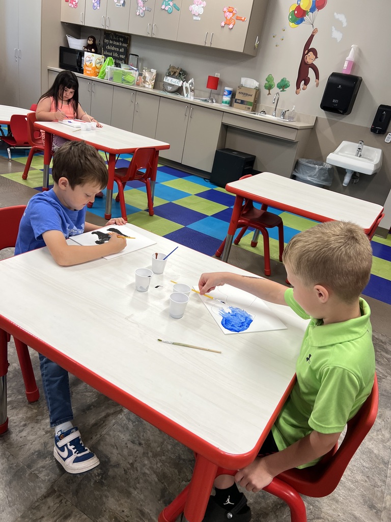 Painting at STEAM Camp