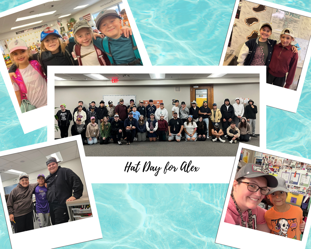 Staff and Students wearing hats for Alex's Hat Day