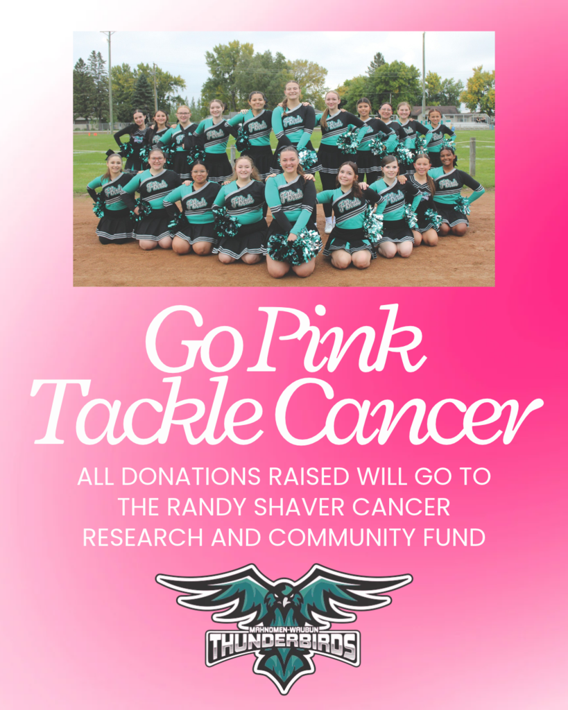 Go Pink Tackle Cancer, all donations raised will go to the Randy Shaver Cancer Research and Community Fund
