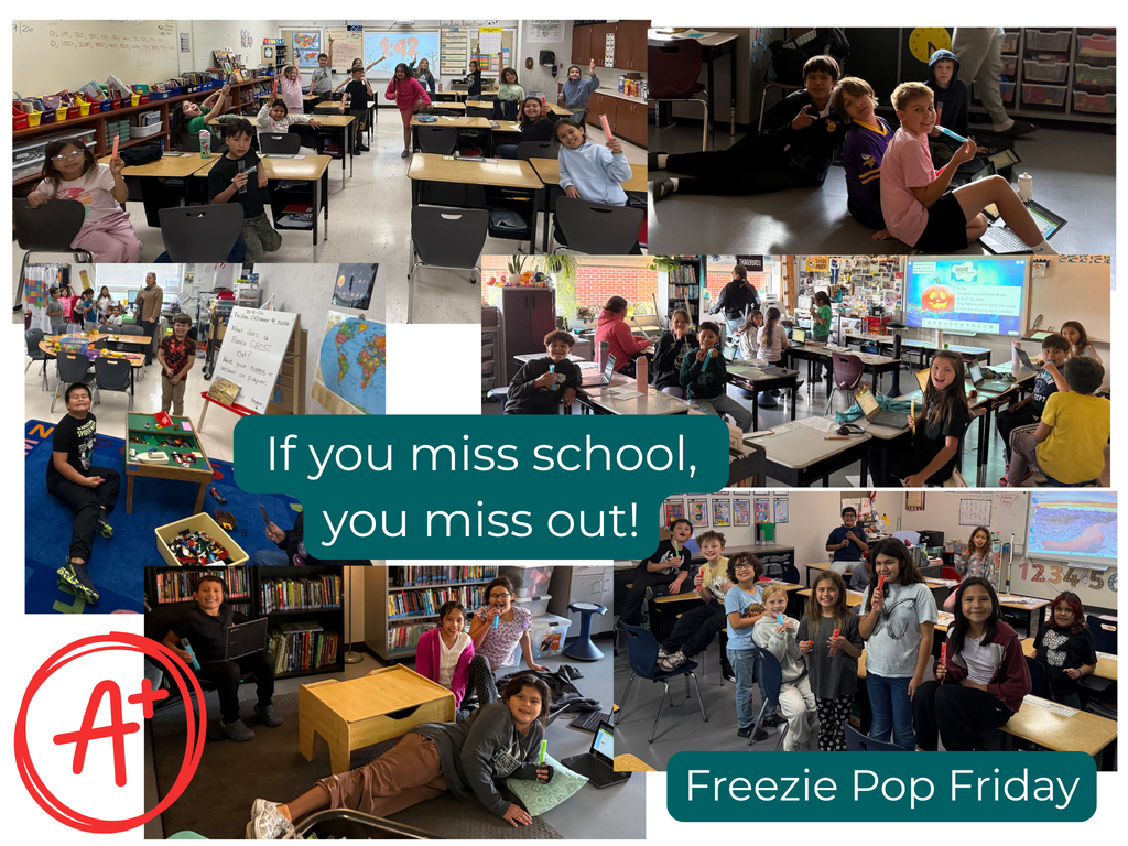 Students having freezie pop. If you miss school you miss out! Freezie Pop Friday. 