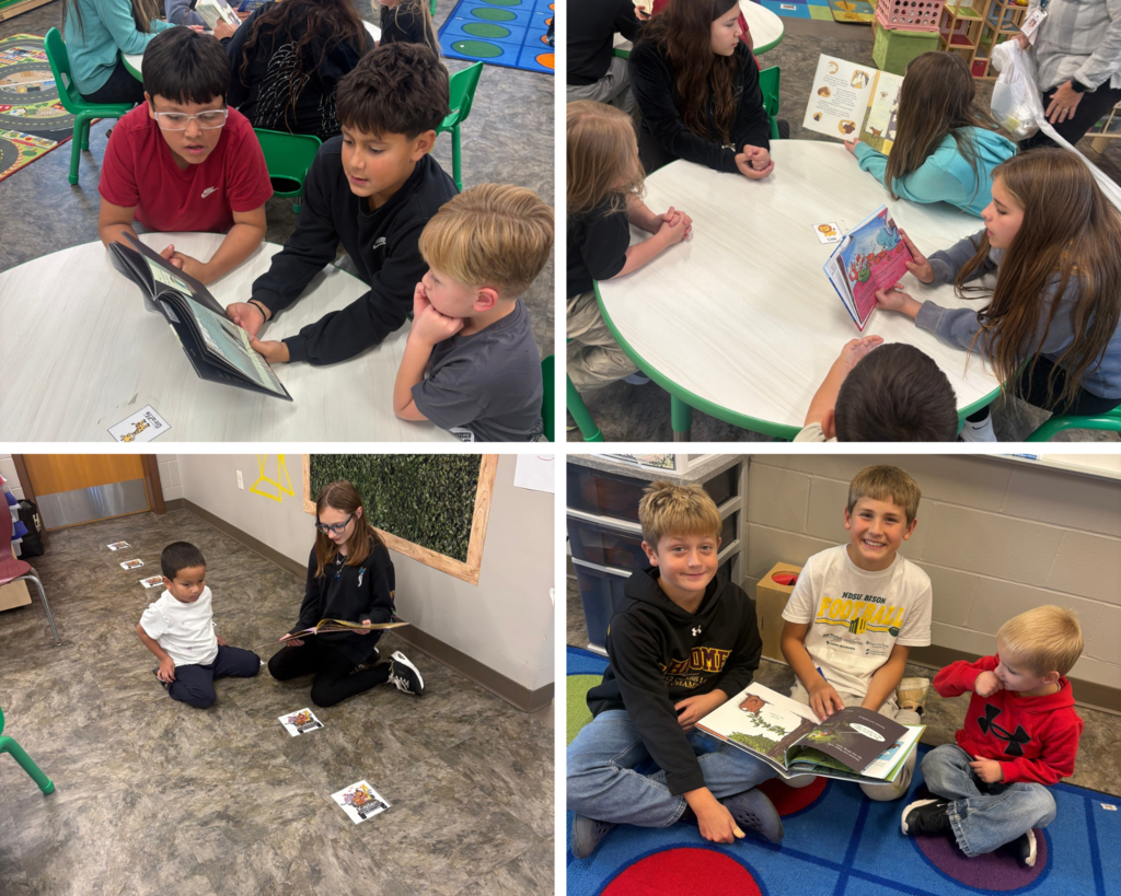 students reading together