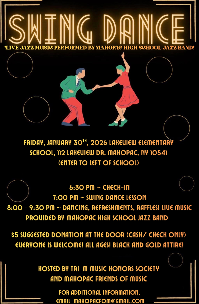 Swing Dance Flyer for this Friday, Jan. 30
