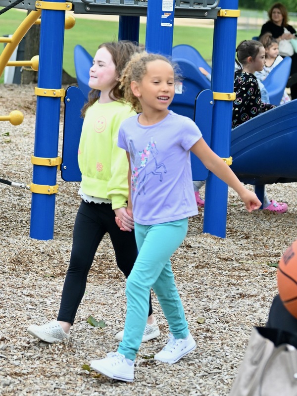 Playground with Principals at Lakeview ES